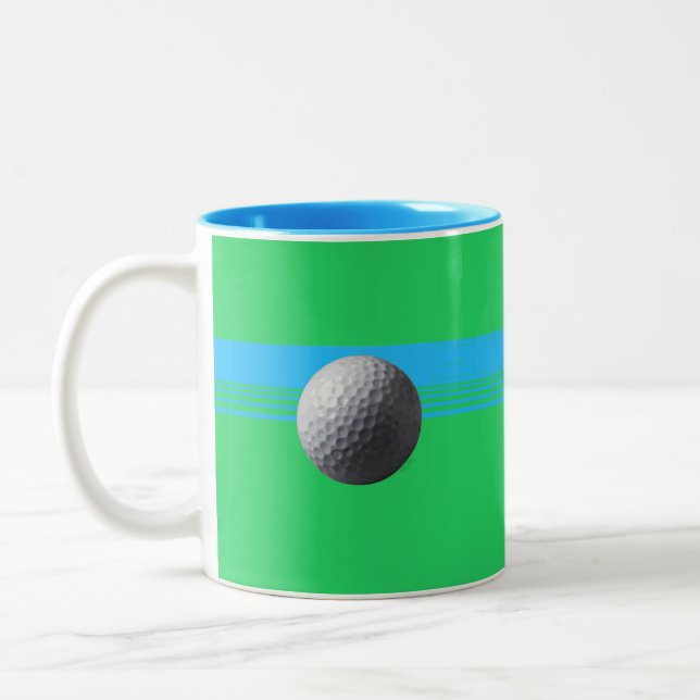 Golf Boll blå två ton mugg (Vänster)