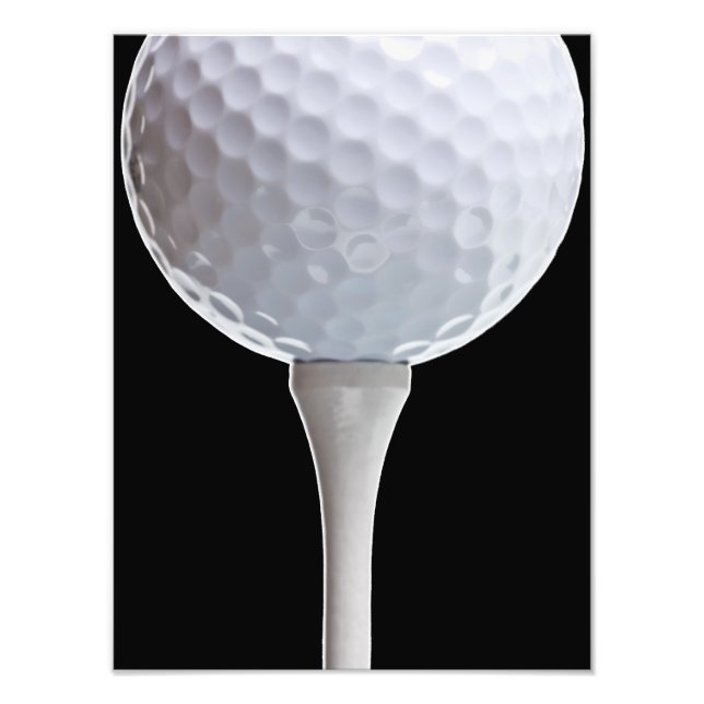 Golf Boll Black Background Golfing Sports-mall Fototryck (Framsidan)