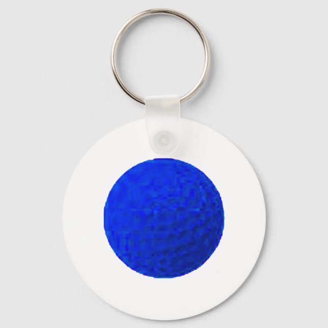 Golf Boll Blue MUSEUM Zazzle-gåvor Nyckelring (Framsida)