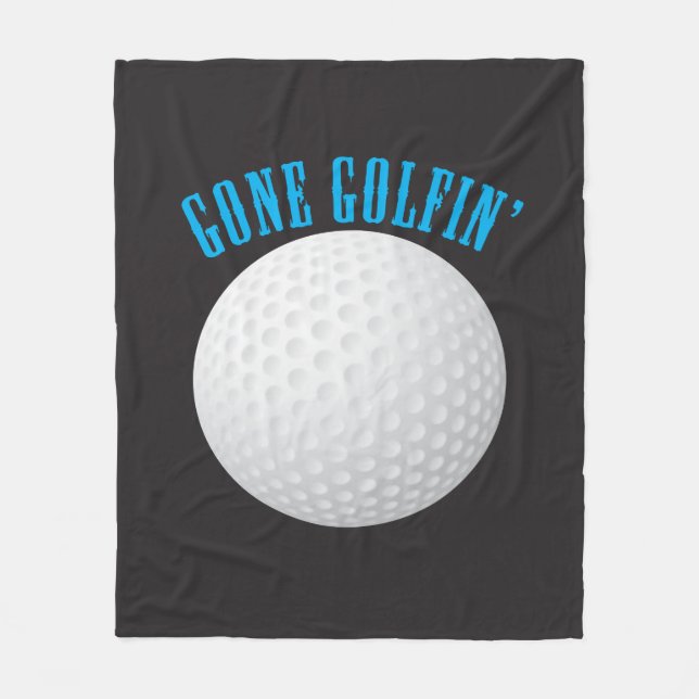 Golf Boll ⛳ 🎁 Borta Golfing Golfer Fleecefilt (Framsidan)