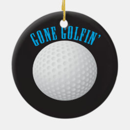 Golf Boll ⛳ 🎁 Borta Golfing Golfer Julgransprydnad Keramik