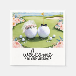 Golf boll Bride & Groom Välkommen till Bröllop Pappersservett