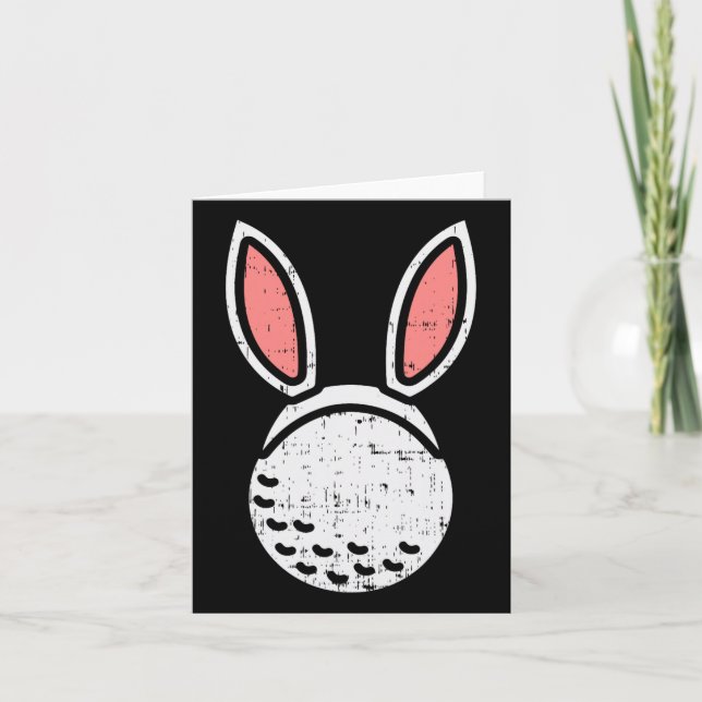Golf Boll Bunny Öron Funny Golfing Påsk Golfer G Kort (Framsida)