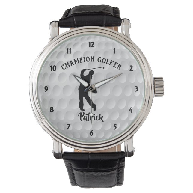 Golf Boll Champion Golfer Personlig Golf Golf Armbandsur (Framsida)