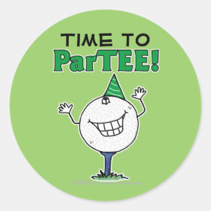 Golf Boll Character ParTEE! Runt Klistermärke