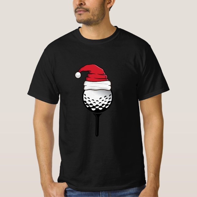 Golf boll christmas hat t shirt (Framsida)