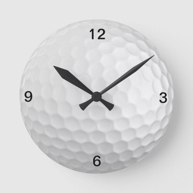 Golf Boll Clock Rund Klocka (Framsida)