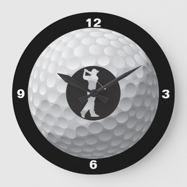 Golf boll Clock Stor Klocka (Framsida)