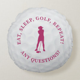 Golf Boll Dam Golfer Silhouette Cute Anpassningsba Rund Kudde