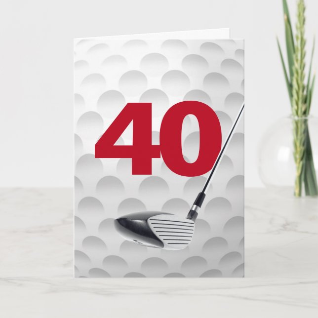 Golf Boll design, 40:e födelsedag Kort (Framsida)