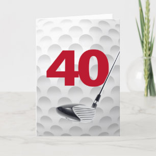 Golf Boll design, 40:e födelsedag Kort