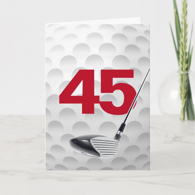 Golf Boll design, 45:e födelsedag Kort (Framsida)
