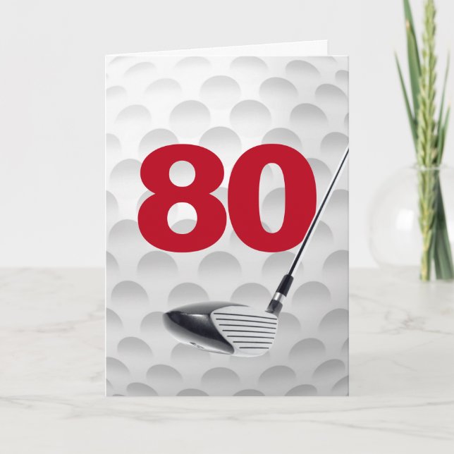 Golf Boll-design, 80:e födelsedag Kort (Framsida)