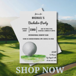 Golf Boll Design | Golf Bachelor Party Inbjudningar