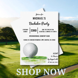 Golf Boll Design | Golf Bachelor Party Inbjudningar