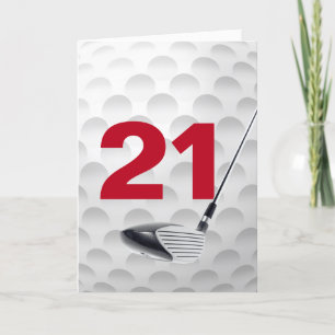 Golf Boll design på 21:a födelsedagen Kort