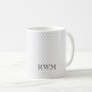 Golf Boll Dimples Classic INITIALER Sports Golfer Kaffemugg
