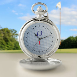Golf Boll Dimples Golfer Monogrammed Pocket Watch