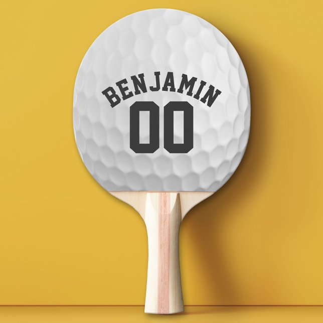 Golf Boll Dimples med anpassat namnnummer Pingisracket (Custom Ping Pong Paddle with a Sports Theme)