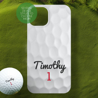 Golf Boll Dimples med Black Namn Red Number