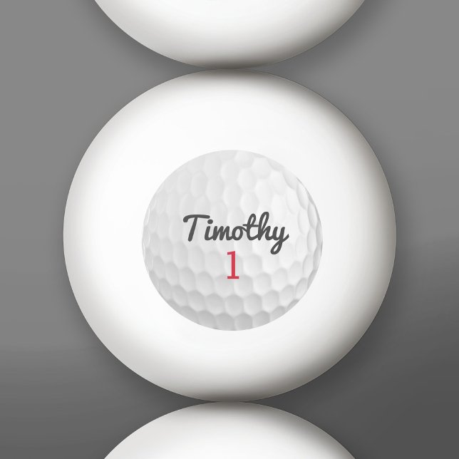 Golf Boll Dimples med Black Namn Red Number (Custom Ping Pong Balls)