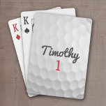 Golf Boll Dimples med Black Namn Red Number Casinokort<br><div class="desc">En sportig och manlig mönster för killarna i din familj. Den här sportdesignen är perfekt för alla idrottsmän. Det ser ut som ett foto av golf boll. Du kan använda detta som en Grattis på födelsedagen-tjänst och inkludera antalet år i nummerområdet.</div>