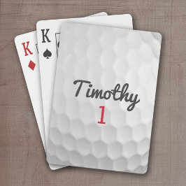 Golf Boll Dimples med Black Namn Red Number Casinokort