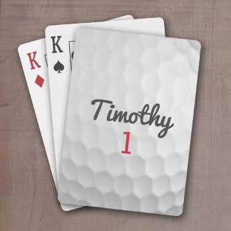 Golf Boll Dimples med Black Namn Red Number Casinokort
