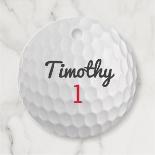 Golf Boll Dimples med Black Namn Red Number Gåvor Etiketter