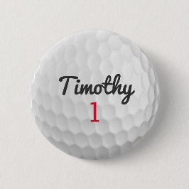 Golf Boll Dimples med Black Namn Red Number Knapp