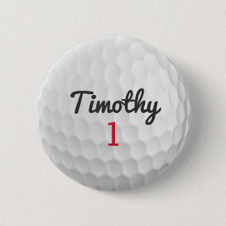 Golf Boll Dimples med Black Namn Red Number Knapp