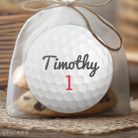 Golf Boll Dimples med Black Namn Red Number