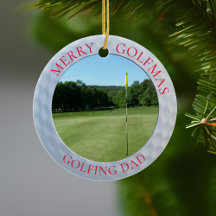 Golf Boll Dimples Merry Golfmas Namn Golfer Photo