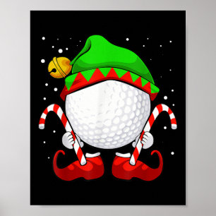 Golf Boll Elf jul Pajama Cute Sport X Mas Ca Poster