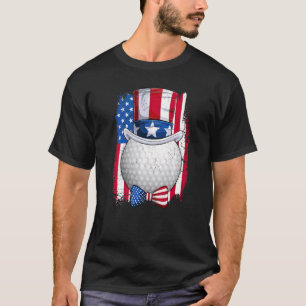 Golf Boll & farbror Sam Hat American Flagga 4:e Ju T Shirt