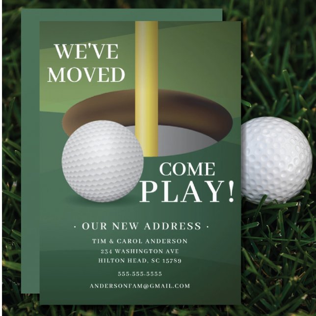Golf Boll Flytta Announcement Card Inbjudningar (Skapare uppladdad)