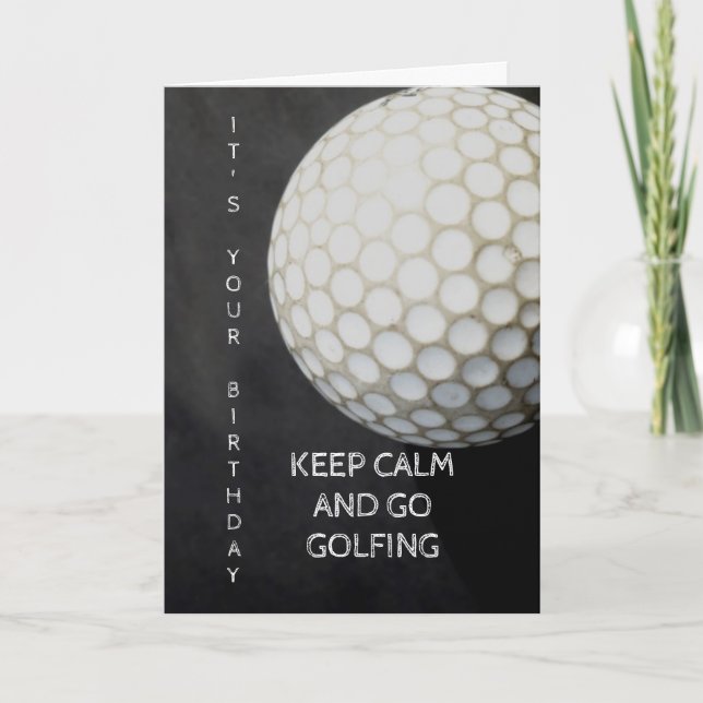 golf boll födelsedagskort för golfer kort (Framsida)