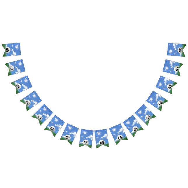 Golf Boll för 65e födelsedagsbuntning Flaggor (Alla)