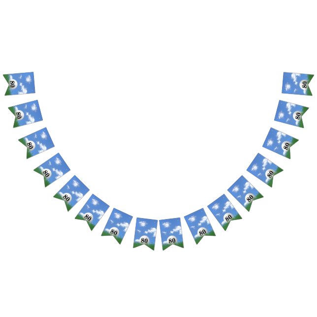 Golf Boll för 80-årsdagen Bunting Flaggor (Alla)