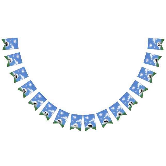 Golf Boll för 90:e födelsedagsbuntning Flaggor (Alla)