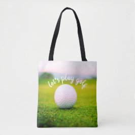 Golf boll-foto för golferer låt oss golfcitat tygkasse
