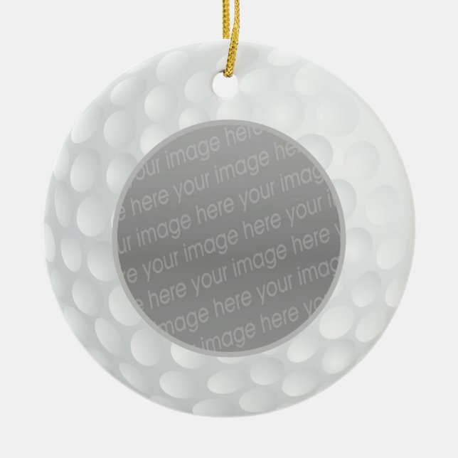 golf boll fotoornament julgransprydnad keramik (Framsidan)