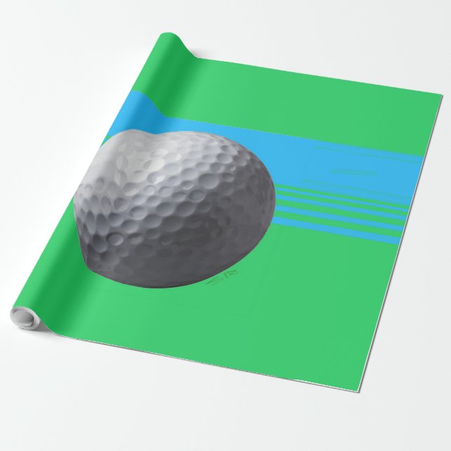 Golf Boll glansig, papper stor Presentpapper (Utrullad)