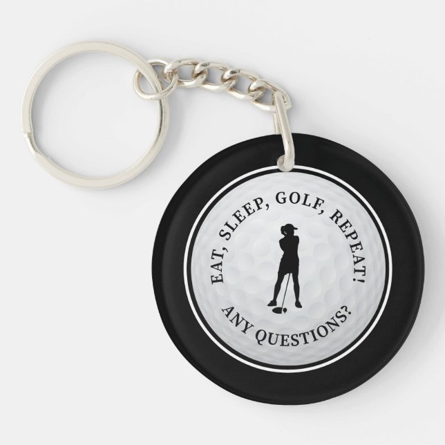 Golf Boll Golfer Modern Monogram Cute Black Sports (Framsidan)