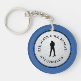 Golf Boll Golfer Modern Sports Monogram Blue Black
