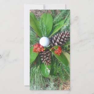 Golf boll gräs-koner och evergreens jul