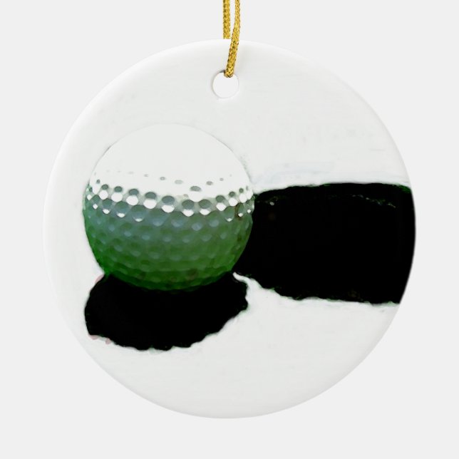 Golf Boll & Hål Julgransprydnad Keramik (Framsidan)