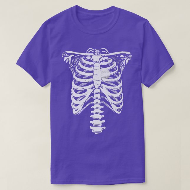 Golf Boll Heart Skeleton Rib Cage Halloween Kärlek T Shirt (Design framsida)