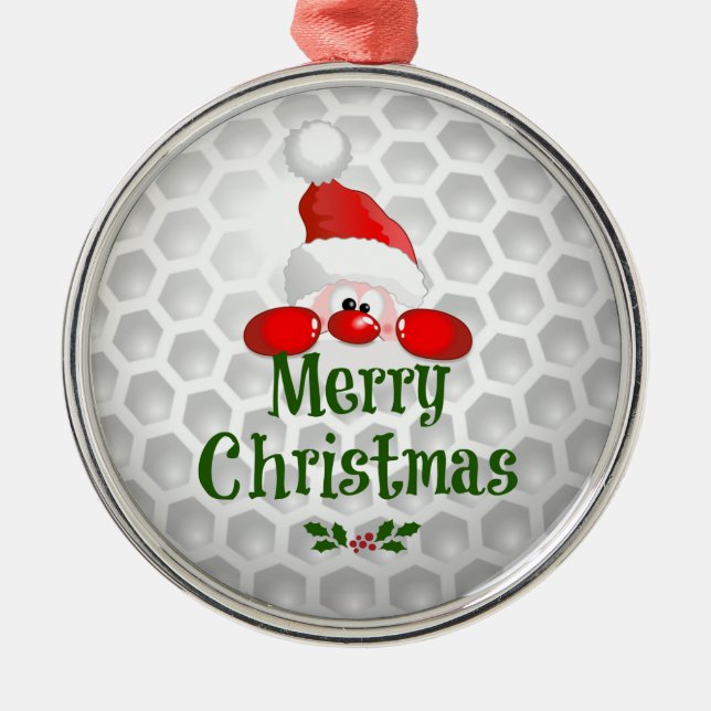 Golf Boll Helgdag Design, God jul Julgransprydnad Metall (Framsidan)