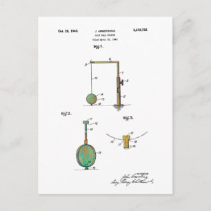 GOLF BOLL HOLDER PATENT 1940 - vykort